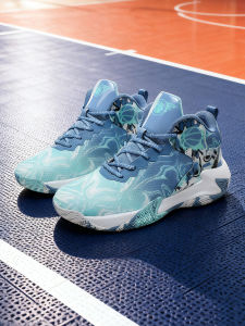 Mens Sport Shoes High Top Shock Absorption Large Size 47 46 Basketball Shoes for Junior High School Students Running Casual