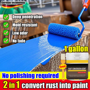 Hot sales✨2 IN 1 Rust converter anti rust paint for metal 1 gallon Convert rust into a protective layer to prevent rust and mildew water-based metal Waterproof Metal Rust Conversion Agent metallic rust converter remover rust remover anti-rust primer