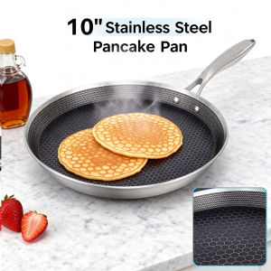 Crepe Pan Nonstick Honeycomb Dosa Pan Stainless Steel Ergonomic Handle Kitchen Pancake Pan Induction Compatible Tortilla Pan