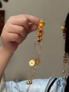 Elegant Gold Yuanbao Tassel Hair Clip Fashionable Chinese Style Hair Accessories for Women Festive Everyday Styling