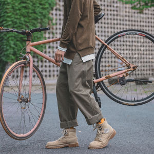 Retro American Loose Work Pants Straight Leg Trousers for Men And Women Casual Pants Youth Popular Pure Color mid Waist