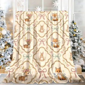 Beast Kingdom | Cute Mushroom Forest Animal Flannel Blanket Soft Fuzzy Plush Cozy Warm Throw for Sofa Bed Couch Home Decor