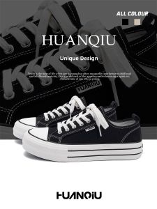 HUANQIU | Mens Thin Breathable Canvas Shoes Black