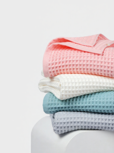 Cotton Waffle Texture Fast Drying Non-shedding Bath Towel