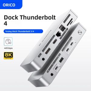ORICO Thunderbolt 4 Docking Station Type C Sang HDMI Adapter 8K 30Hz USB 3.2 Gen2 Hub Splitter Cho MacBook Mac Windows