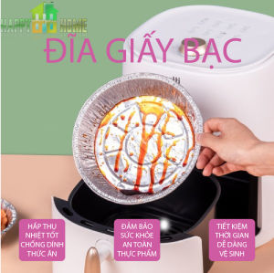Set 10 Khay Giấy Bạc Lót Nồi Chiên Không Dầu Đĩa Nhôm Đĩa Giấy Bạc