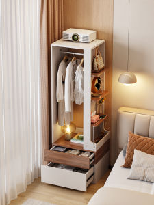 YANGYING | Solid Wood Integrated Bedside Cabinet & Hat Rack