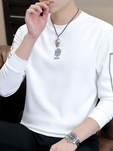 Long Sleeve Casual Mens T-shirt Spring 2023 Fashionable All-Match round Neck Overhead Sweatshirt Polyester Fiber Youth Trend