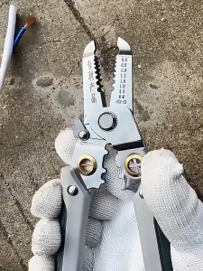 Kìm Tuốt Dây Điện Chuyên Nghiệp 9 Trong 1 - Tước Dây 4mm Lò Xo Ẩn Thép HSS Sharp Dùng Dễ Dàng