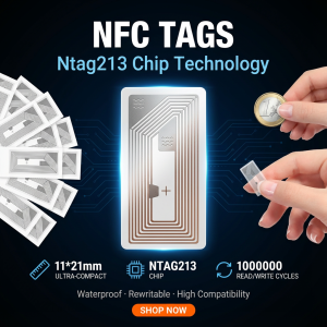 11*21mm Clear NFC Tags Stickers NTAG213 Chip Adhesive Labels Blank Rewritable for All NFC Enabled Devices