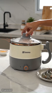 SIMMO Multifunctional Electric Skillet Electric Cooker 1.5L Capacity With Steamer 2 Speeds Ajustment Non-stick Cooker Rice Cooker Electric Caldron 電煮鍋