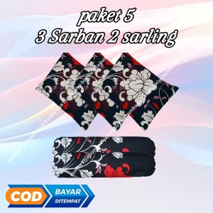 promo sarung bantal dan sarung guling model bunga isi 5  ( 3 Sarban 2 sarling ) / sarung bantal guling grosir isi 5