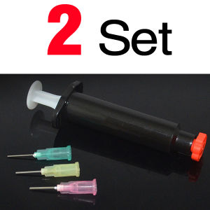 2Sets Black UV Resin Dispensing Syringe with 3 Sizes Blunt Needle Tips Fly Tying Tools DIY Fishing Lure Making Glue Applicator