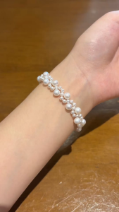 The "Lustrous Waves" Heirloom Bracelet - Handwoven with 6mm & 3-4mm Pearls