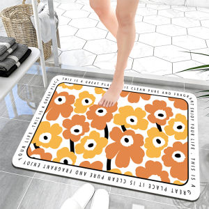 Artistic Flower Soft Silicon Dendroid Absorbent Mat Bathroom Home Toilet Entrance Anti-Slip Quick Dry Foot Mat Modern Simple Style