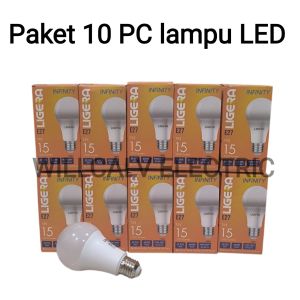 Paket 10 PC lampu LED LIGERA INFINITY 15W Bulb putih 6500K E27