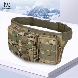 LouisWill กระเป๋ากระเป๋าคาดเอวข้างนอกปกระเป๋าปีนเขาอเนกประสงค์สำหรับผู้ชายกระเป๋าสะพายไหล่กันน้ำความจุขนาดใหญ่กระเป๋ากีฬาฟิตเนสกระเป๋าลำลองกระเป๋าตั้งแคมป์กระเป๋าปีนหน้าผา