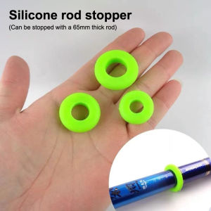 EELHOE | 10PCS Retaining Protector Fishing Pole Anti-slip Stopper Fish Rod Stand Stop Silicone Ring Anti-Skid Hand Rod Stopper Clip