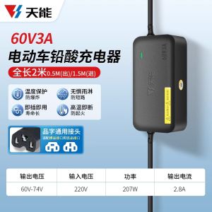 TianNeng Battery Charger 48V 60V 72V 20Ah 35Ah 45Ah for Tricycle Universal Lead Acid Battery Charger Three Stage Mode T Type Three Hole Plug