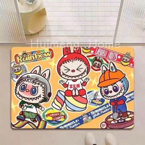 Labubu Pattern New Minimalist Super Absorbent Diatomite Mud Pad Floor Mat Kitchen Toilet Bath Pad Non-Slip Bathroom Mat Carpet Quick Dry 50*80cm