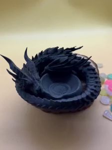 Khay Đựng Đồ Trang Sức Phong Cách Gothic 3D Một Mảnh Dragon Guardian Chủ Đề Tối Màu Dành Cho Nhẫn Và Dây Chuyền Món Quà Độc Đáo
