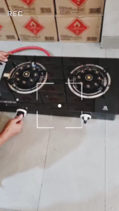 Kompor Gas 2 Tungku GASCOMP 9 Jet Tempered Glass Api Lilin Tekanan Rendah SNI Best Quality Gas Stove