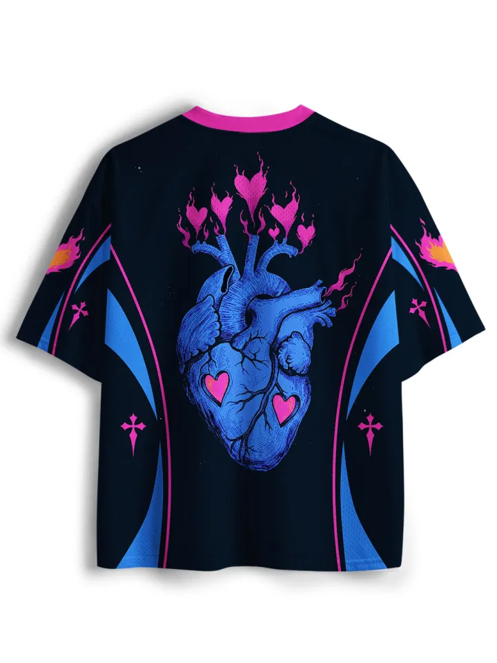 52TOYS | Gothic Football Jersey Vintage Print V‑Neck Short Sleeve