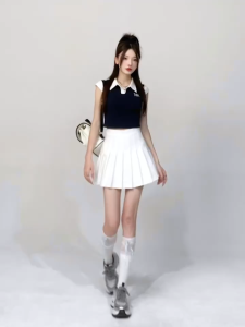 6สี กระโปรงพลีท กระโปรงเทนนิส เอวสูง ทรงเอ เเบบสั้น มีซับในตัว เก็บพุง สไตล์เกาหลี