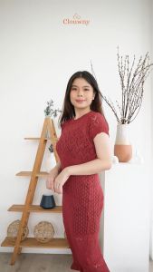 CLOUWNY - Dress Rajut Wanita Frabel Knitt Dress Rajut Halus Dress + Inner