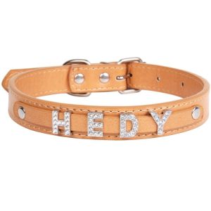 Luminous PU Leather Pet Leash Cat Neck Ring Diamond Letter Necklace Dog Supplies Reflective Harness for Cats And Dogs