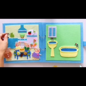 Đồ chơi Sách vải Gia đình lợn Peppa (Hình thật 100%) - Peppa Big Quiet book - Tulip Store Handmade