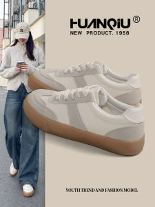 HuanQiu Womens Thick Bottom Deqin Shoes Casual Canvas Sneakers Retro Flat Board Shoes Versatile Leisure Canvas Shoes