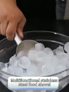 Skop Es Batu Beras Tepung Stainless Steel / Sendok Es Batu Tebal / Sendok Skop Serbaguna