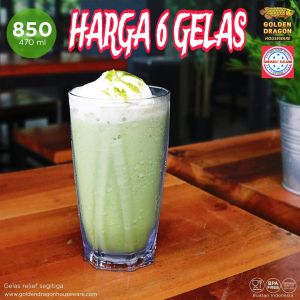 (6 PCS) GELAS RELIEF SEGITA GOLDEN DRAGON 850 470ML