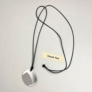 Black Rope Long Comb Necklace Womens Style 2024 New Hanging Neck Rope Sweater Chain Fashion Jewelry Accessory by Blogger