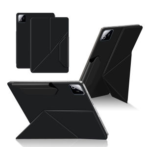 AJIUYU | Ốp Lưng Thông Minh Dạng Gập Ba Nam Châm Chống Sốc Bằng Da Cho Xiaomi Pad 8/8 Pro 9/11.2 Y Fold Mi Pad 7/7 Pro POCO Pad X1