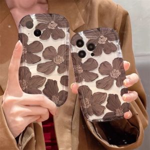 Compatible with iPhone case 15 Pro Max 11 13 Oil painting flowe casing 12 14 XR X Xs Max shockproof  anti-drop clear 7 8