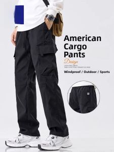 ROMON | Loose Straight Leg Mens Workwear Pants Romon Spring 2025 New American Style Casual Sports Trousers Youthful Vitality