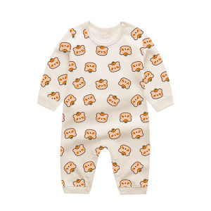cat and fish | Long Sleeve Cotton Onesie Autumn Spring