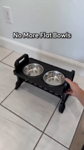 Adjustable Elevated Dog & Cat Food Bowl - Small and Large Durable Design For Pets Versatile and Practical For Everyday Use