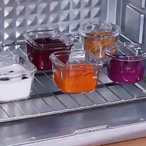 PAYOE กล่องแก้วเก็บอาหารอาหารทารกแช่แข็ง กล่องเก็บอาหารเด็ก ถ้วยแก้วใส่อาหาร ปลอดภัยสำหรับลูกน้อย ขนาด 30 ชั่วโมง