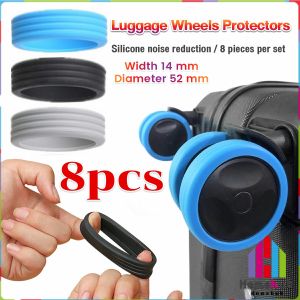 HB 8PCS/Set Luggage Wheels Protectors Silicone Reduce Noise Cover Luggage accessories