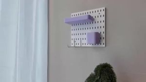 Pegboard Wall Organizer Punch-Free Wall Mounted Storage Rack Wall Shelf With Sticky Hook DIY Decoration Combination Accessories Space Savers