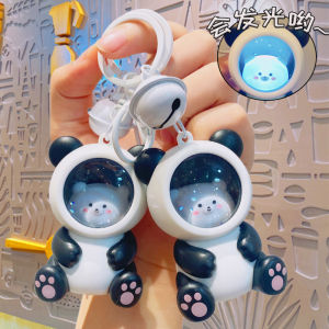 พวงกุญแจคู่รักรูปตัวการ์ตูนแพนด้าพวงกุญแจไฟไฟ LED กลางคืนคู่พวงกุญแจ Capybala เรืองแสงพวงกุญแจรถโลหะจี้กระเป๋าของขวัญอุปกรณ์ตัวยึดป้องกันการสูญหาย