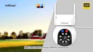 (5MP) SriHome SH052 CCTV Camera Wifi: 2K QHD (2560x1920p) H265 PTZ Two-Way Voice Night Vision - IP Security Cam Home