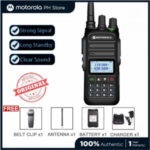 15 Watts Motorola Two Way Radio Walkie Talkie Long Range 20KM 370S Portable Handheld Dual Band Clear Audio VHF/UHF 199 channels Waterproof/Dustproof/Shockproof IP54 For Outdoor/Hotel/Mountain area/Construction Site Walkie-Talkies