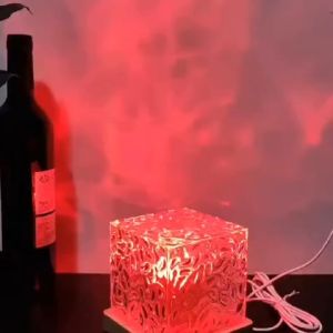 Lampu Proyektor Water Ripples & Kotak RGB Remote Dinamic Gelombang Air Aurora Meja Hias Waterlamp