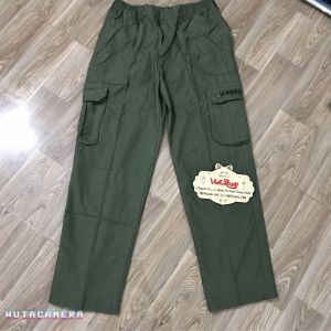 Quần lính nguỵ nam trung niên túi hộp chất kaki đẹp+ ẢNH THẬT