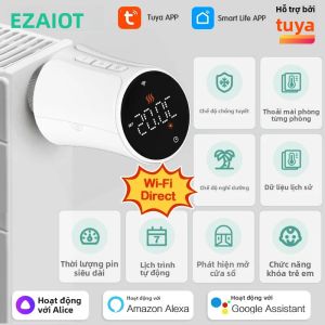 Van Điều Nhiệt Tản Nhiệt Thông Minh Tuya Smart WiFi TRV Có Thể Lập Trình Điều Khiển Từ Xa Bằng Ứng Dụng Tương Thích Với Alexa Và Google Home.