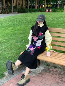 Váy Vest Dệt Kim Hoa Cổ Điển Phong Cách Trung Hoa Mới Cho Nữ Mùa Thu Đông Dài Vừa Phải Không Tay Cổ Tròn Váy Midi